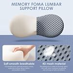 Lumbar Support Pillow for Office Chair, Back Support Pillow, Gray - Image 3