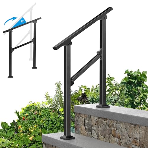 FOYUEE Outdoor Metal Handrails for Steps – Exterior...