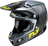 Fly Racing Adult Formula S Carbon Protocol Helmet, DOT/FMVSS 218 Approved (Black Carbon/Grey/Hi-Vis, X-Large)