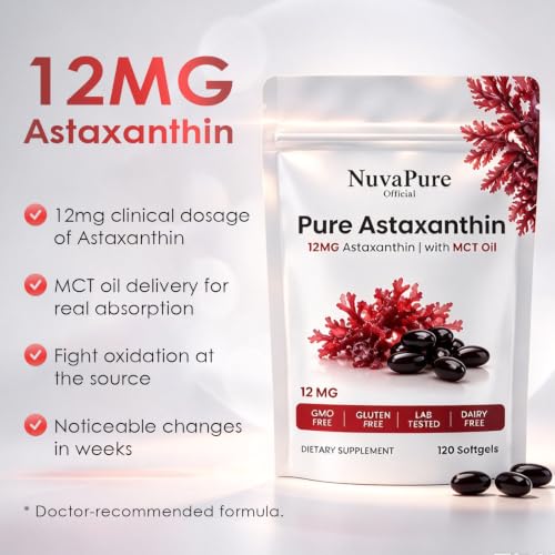 NuvaPure Official NuvaPure Official-WSFA1 Astaxanthin Supplement Third Party Tested