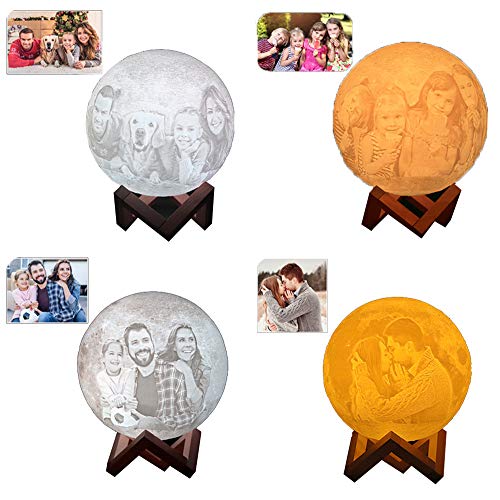 Lámpara de Luna Personalizada 3d con tu Fotos y Texto USB