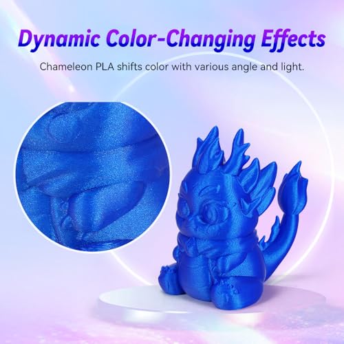 Image of FLASHFORGE 3D Printer Filament Chameleon PLA Color Shift Filament 1.75mm, Changes Color with Light and Angles, 1KG Spool (2.2lbs), Dimensional Accuracy + /- 0.02mm for FDM 3D Printers (Skydiver)