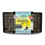 Jiffy 36mm Self-Watering Seed Starting Greenhouse Kit with 70 Biodegradable Expanding Peat Pellets &...