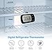 AMIR Digital Refrigerator Thermometer, Mini Freezer Thermometer, Refrigerator Freezer Waterproof, LCD Display, ℃/℉ Switch + Max/Min Record, for Kitchen, Home, Restaurants(2 Pack,Battery Included)