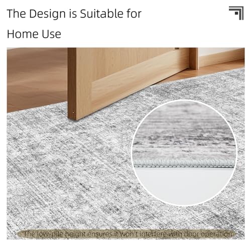 Tapete decorativo gris 4x6 lavado lavable antideslizante miniatura 6