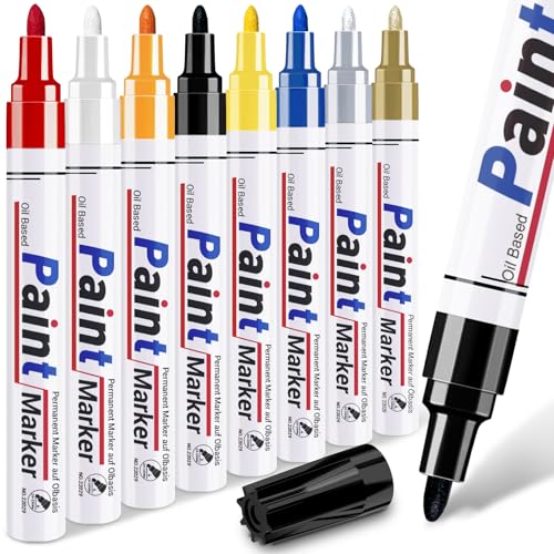 DAPAWIN 8 Colors Oil Based Paint Pens, Permanent...