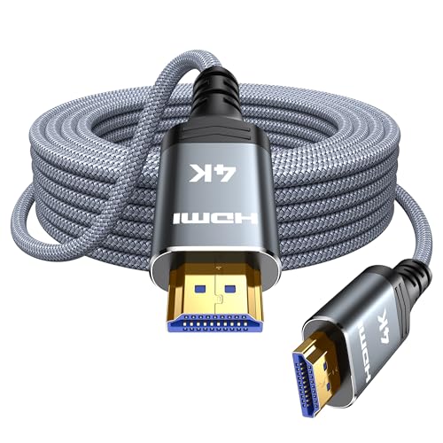 Highwings 4K Fiber Optic HDMI Cable 50FT Long - Unidirectional 4K HDR Braided HDMI Cord, 18Gbps High Speed with Ethernet/ARC, 3D, HDCP 2.2, ARC, Compatible for PS-5/4/3/4K HDTV/Streaming Media