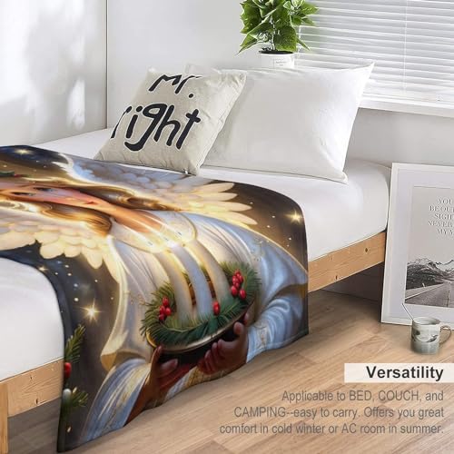 Manta de franela suave de ángel con acabado premium acogedor de 140 x 180 cm 7