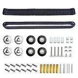 XiaoR GEEK RC Robot Tank Track Kit with Metal Sprockets & Rubber Idler Wheels, DIY Crawler Vehicle Replacement Parts for Robotics Projects, Pin Removal Tool & Hardware Included