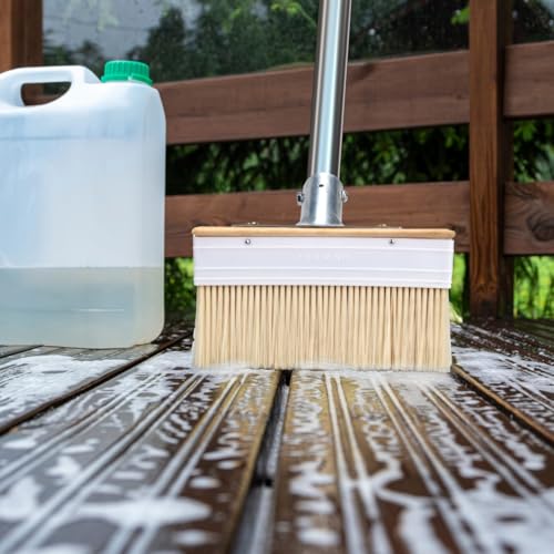 PCVANLEY 1 Set 160CM verstellbaren Griff Decking Pinsel mit 1 und 3 Pinseln, für Holz, Wand, Deck, Möbel Malerei, Beschichtungen