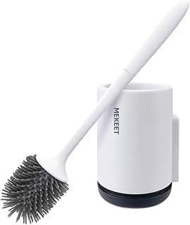 MEKEET Toilet Brush with Holder Set Soft Silicone Bristle Toilet Bowl Brush Compact Toilet Brush for Bathroom Cleaning Upg... Price In India