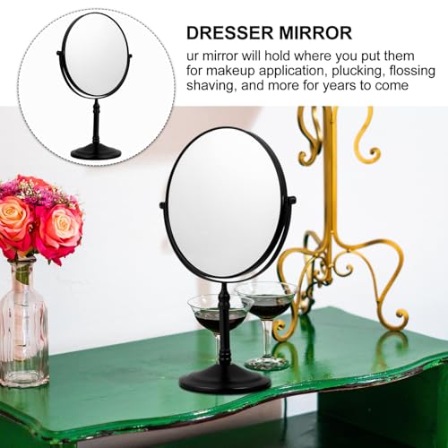 Miroir de maquillage double face pivotant avec grossissement et base stable