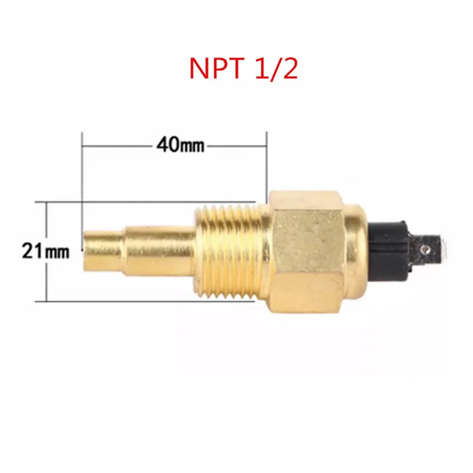 YINZHD Wtyczka czujnika temperatury wody 6-24 V 120 stopni 21/17 mm 2 wtyczki M14 * 1,5/3/8 NPT/ 1/2 NPT(3 of 8 NPT 17mm)