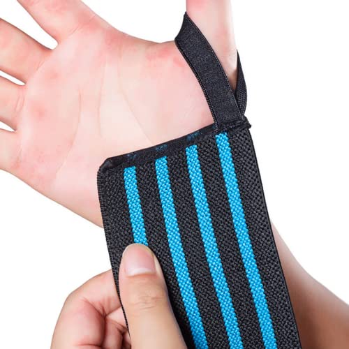 Faixas de pulso para halterofilismo fitness com alça para polegar