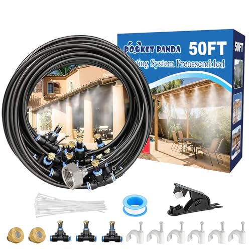 POCKET PANDA Pre-Assembled Misters for Outside Patio,Outdoor Water Misting Cooling