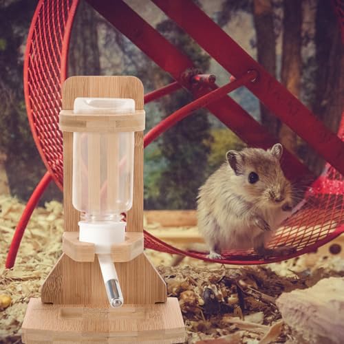 Soporte para botellas de hámster y pequeños animales de bambú khaki 8