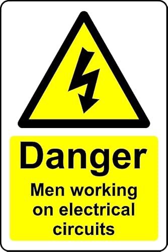 Kpcm Display Ltd Men's Danger Working On Electrical Circuits Safety Sign - Self Adhesive Sticker (400Mm X 300Mm)