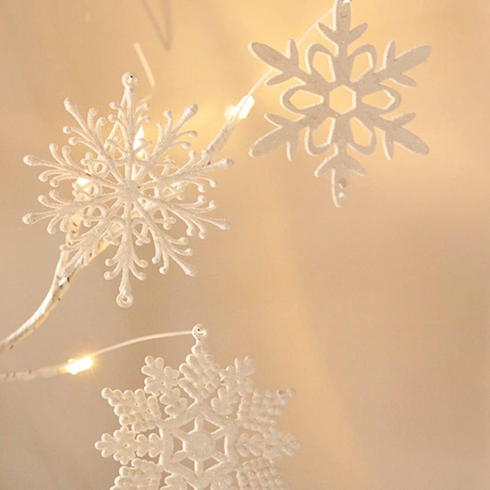 40 Pcs Sparkling Snowflake Ornaments 10cm Christmas Tree Decorations PS Glitter Lightweight Material, Home, Parties