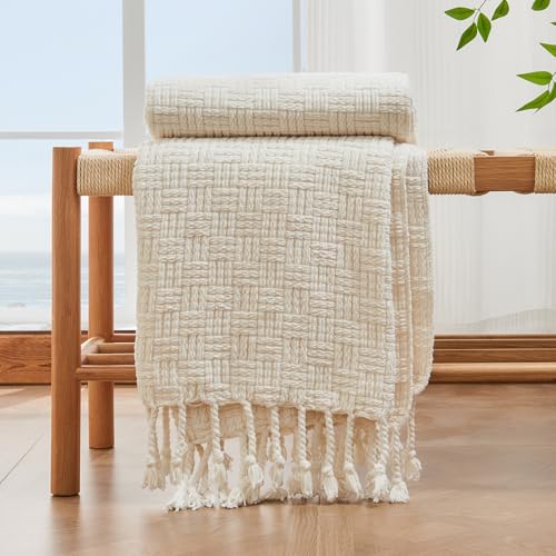 lifein Throw Blanket for Couch - Boho Throw Blanket, Knit Woven Blanket, Soft Decorative...