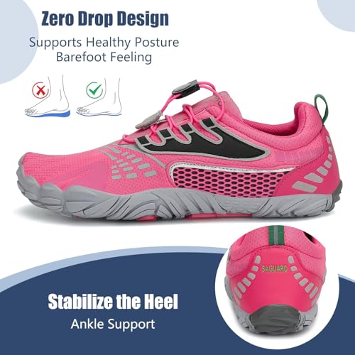 Image of SAGUARO Womens Mens Barefoot Shoes Minimalist Trail Runner Wide Toe Box Zero Drop Outdoor Cross Training Shoe