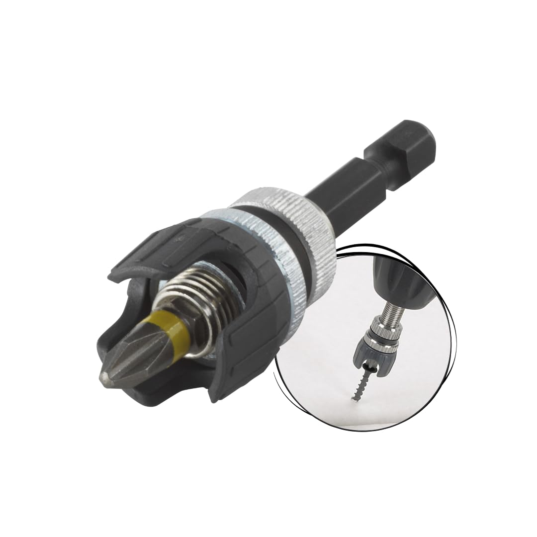 wolfcraft Schraubvorsatz für Trockenbau I 4055000 I tiefenbegrenztes Verschrauben von Gipskarton I inkl. Bithalter I für Akkuschrauber & Bohrmaschine