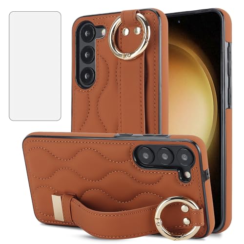 Coque Samsung S23 5G Asuwish silicone avec protège-écran et anneau support
