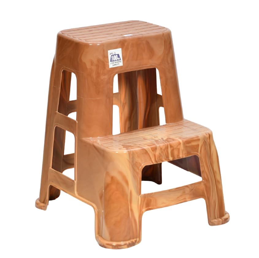OAKNEST stl21 2-Step HeavyDuty High Glossy Plastic Multi Purpose Stepper Stool for Home,Office and Kitchen Use (Color : Pear Wood ; Count: 1)-image-43