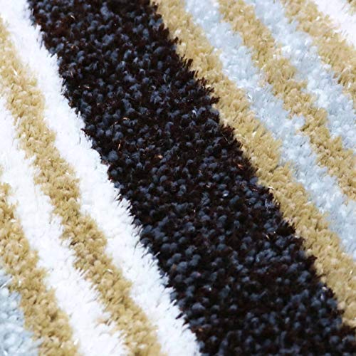 Image of THE HOME TALK Modern Polyester Area Rugs | Carpets for Living Room, Kitchen, Kid's Room, Bedroom | Microfiber Polyester Rugs | Shaggy Floor Carpet | Anti Skid Store (Brown, 50 x 150 cm)