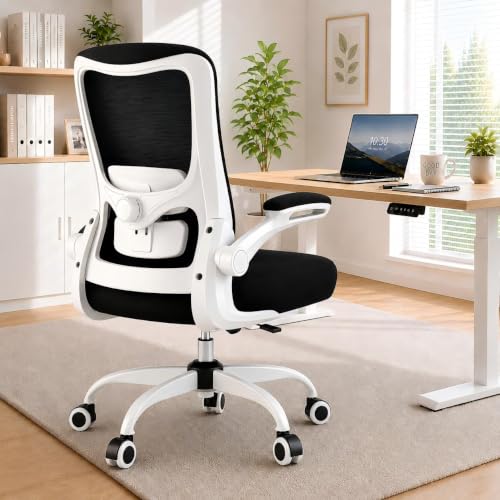 Image of Ergonomic Office Chair for Long Hours, Adjustable Padded Lumbar Support for Lower Back Relief, 330 lb Capacity, Comfortable Computer Desk Chair for Home Office, Work & Study