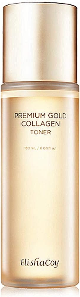 Elishacoy Premium Gold Collagen Toner 140ml (4.73 fl.oz.) - Luxurious Firming & Hydrating Skin Care Facial Toner, Containing Royal Jelly and Hyaluronic Acid Nourishing Care