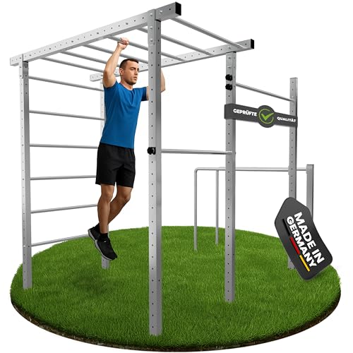 TOLYMP Outdoor Fitnessturm Cross mit Hangelleiter, Monkey Bar &...