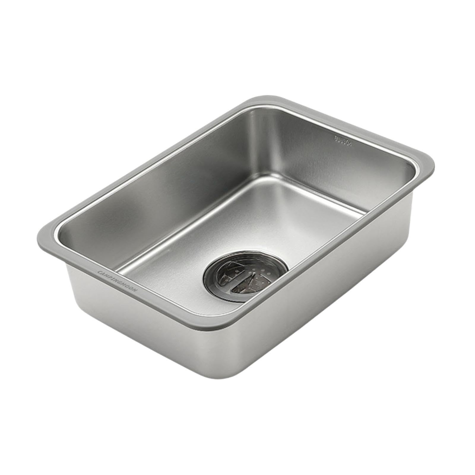 Lavello da tavolo da campeggio in acciaio inossidabile, lavello multifunzionale per esterni, facile pulire, durevole, per la conservazione dell'acqua, accessori per il lavaggio delle stoviglie