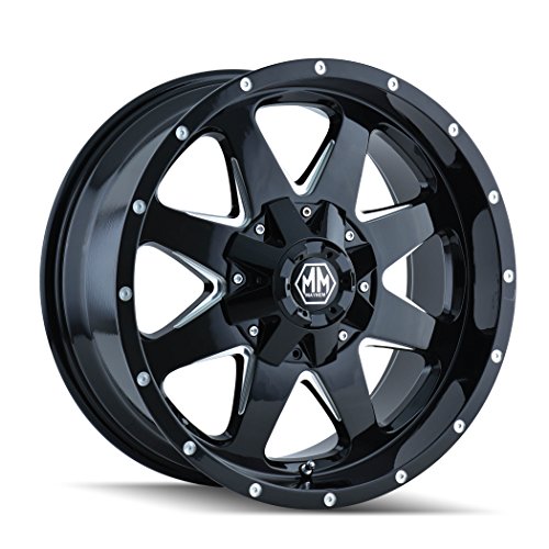 Mayhem Tank 8040 Black Milled Spokes Wheel (20 x 9. inches  8 x 165 mm, 18 mm Offset)
