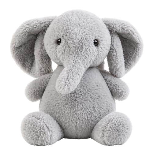 OhebEsx Elefant Kuscheltier 18 cm Plüschtier Weiches Stofftier Für Kinder Schlafbegleiter Und Spielzeug Ideal Für Zuhause Und Unterwegs Kuscheliger Elefant