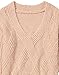 Cable Stitch Women's Oversized Argyle Tunic Sweater - V-Neck Drop Shoulder Long Sleeve Loose Pullover Top (Medium, Dusty Rose)
