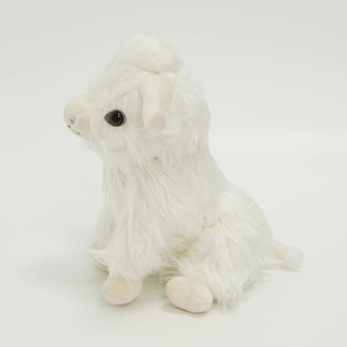Miniatura 4 de EVOLVEOVER Highland Cow - Juguete de peluche realista y esponjoso escocés de felpa de vaca blanco