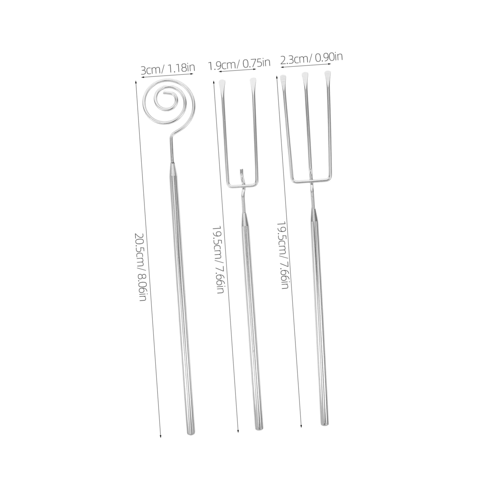ABOOFAN 3Pcs Stainless Steel Fondue Fork Set Compact Appetizer and Cheese Dipping Tools for Home Baking Portable and Easy to Store Chocolate Forks