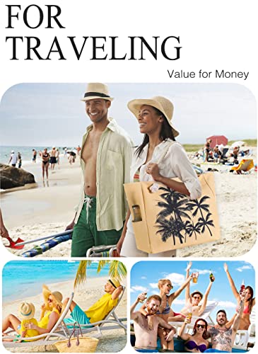 Large Beige Beach Bags For Women Vacation Waterproof Sandproof Canvas Tote Bag Zipper Pool Swim Utility Travel Summer Accessories Essentials Necessities Stuff Must Haves Bolsa De Playa Para Mujer Gift #TOP4