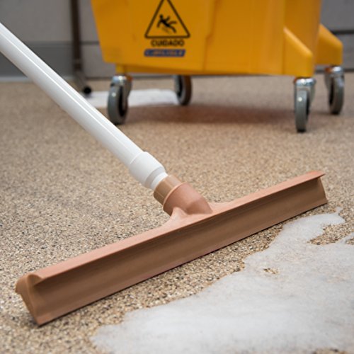 Image of SPARTA 3656725 Plastic Floor Squeegee, Shower Squeegee, Heavy Duty Squeegee With Rubber Blade For Windows, Glass, Shower Doors, Floors, Windshields, 20 Inches, Tan, (Pack of 6)