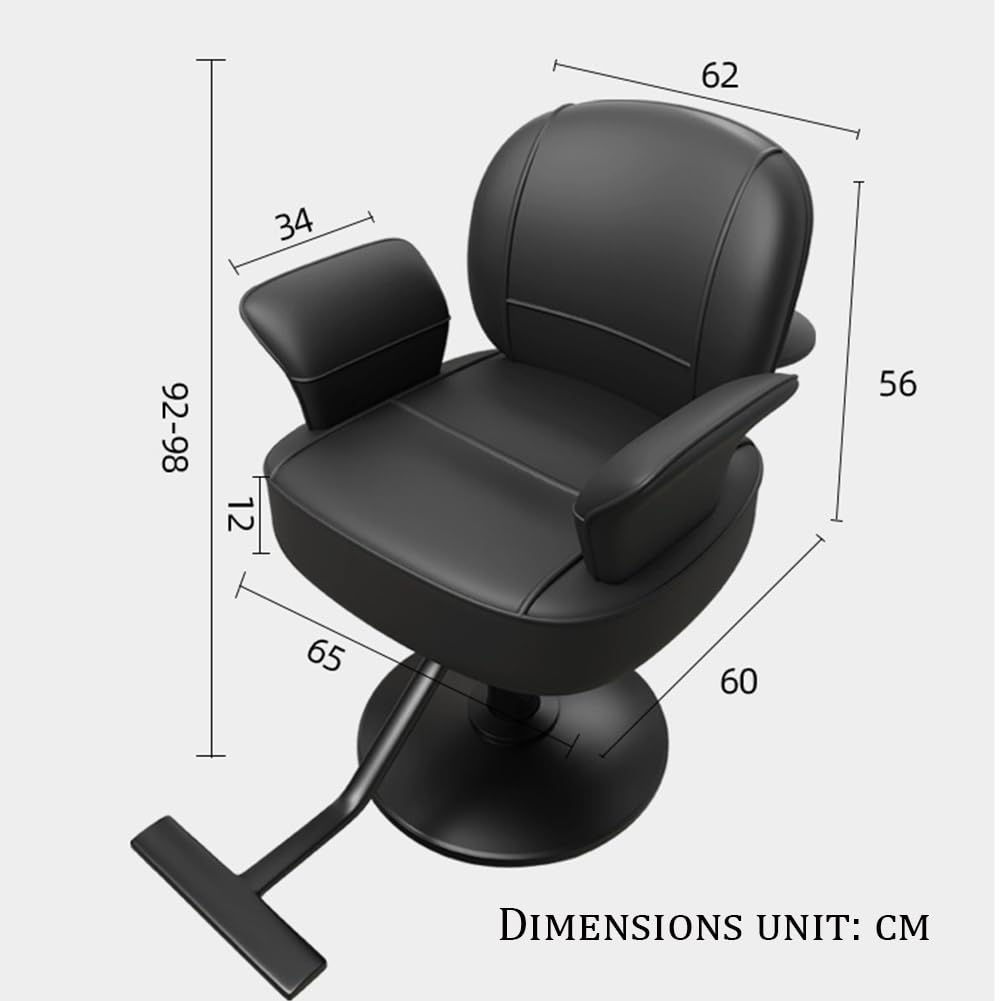 IBOWZ Silla de peluquería Silla de Peluquero con Bomba hidráulica, Silla de salón de Peluquero de Cuero PU con chasis de Pedal para barbería, Muebles de salón