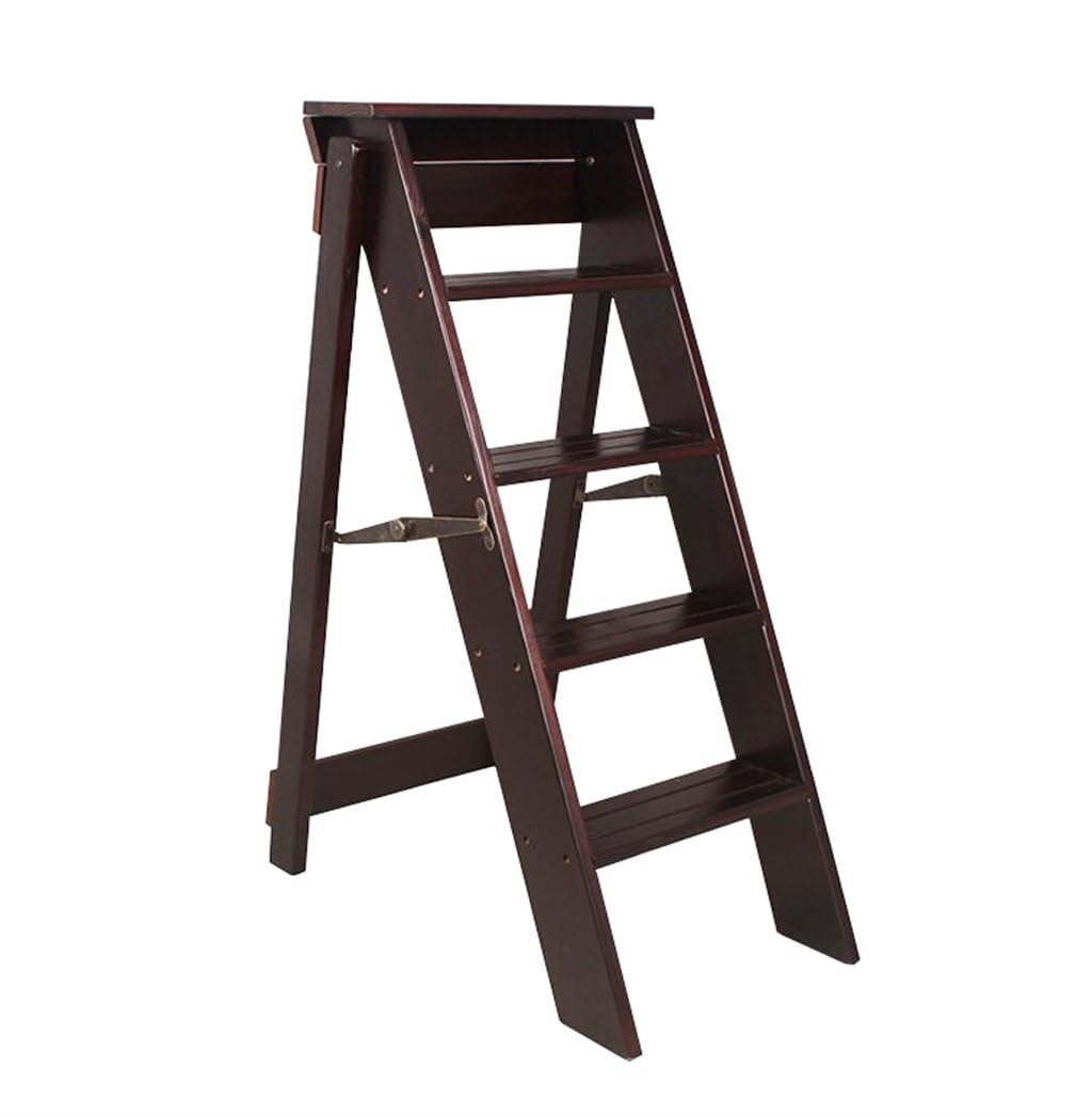 Escalera plegable de 5 escalones, resistente y conveniente para uso doméstico y cocina, ideal para adultos, diseño ligero y duradero