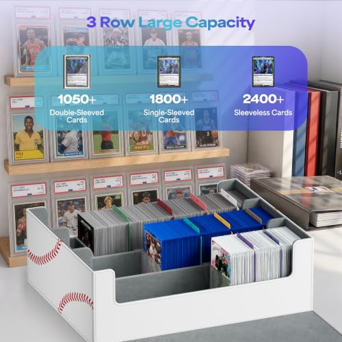 Image of UAONO Trading Card Storage Box for 1800+ Sleeved Cards, Bulk Card Storage