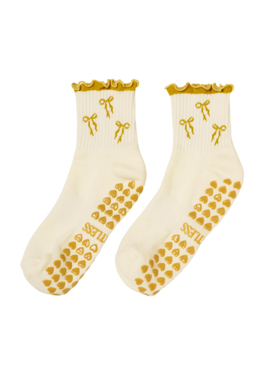 Shapes Studio Ruffle Pilates Grip Socks for Women, Cute Non-Slip Grippy Socks for Reformer, Barre, Yoga &amp; Studio Workouts