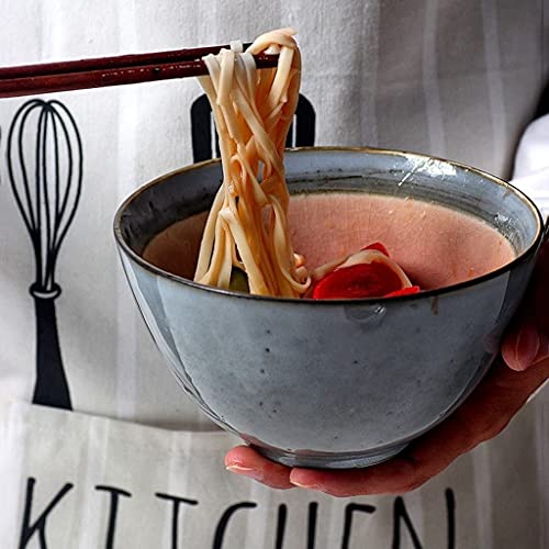ERoomQ Pasta Bowls Large Deep Soup Ramen Noodle Bowl Fruit Salad Pasta Bowl Creative Ceramic Tableware Microwave Safe 6 Inches Salad Bowls,