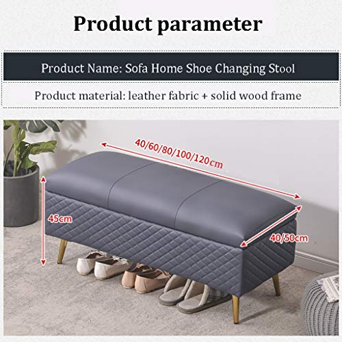 Tabouret de rangement salon multi-usage avec repose-pieds et banquette de lit - 3