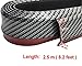 Universal Front Bumper Lip Spoiler 8.2ft/250cm Length Carbon Fiber Rubber Side Skirt Cover Protector Lip，Car Front Bumper Guard Strip Splitter Air Dam