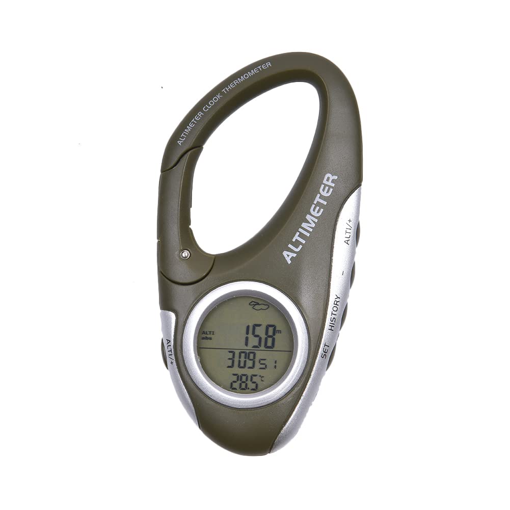 Thermomètre baromètre numérique - Altimètre numérique Multifonctionnel avec baromètre,Accessoires de randonnée Mousqueton Altimètre pour Femme Homme Explorateurs Randonneurs