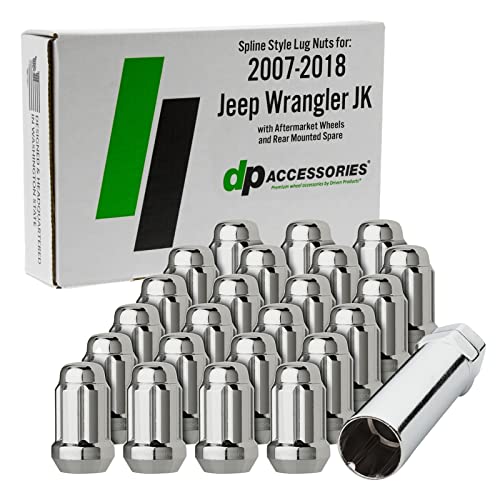 20072018 Jeep Wrangler Lug Nuts Chrome Spline Lug Nut