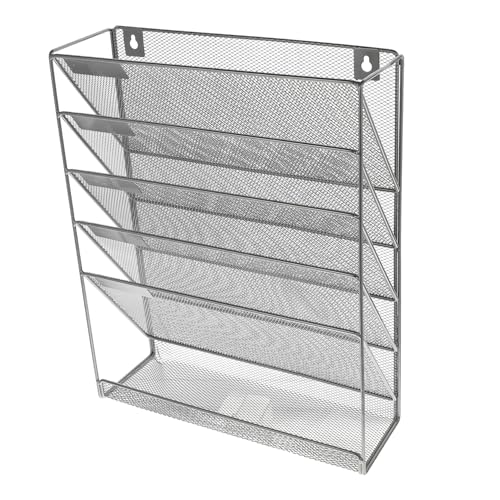 NULYLU 壁掛けファイル収納ラック 段アイアン製 書類整理用 耐錆性オフィス用収納棚 デスク周り整理 整頓効率アップ 家 職場両用