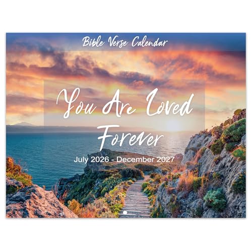 Wall Calendar 2026-2027 - 2026-2027 Bible Verse Calendar, 18 Monthly Wall Calendars, Jul. 2026 - Dec. 2027, 11" x 8.5", Wall Calendar 2026-2027 with Unruled Blocks and Thick Glossy Paper, Bible Quotes